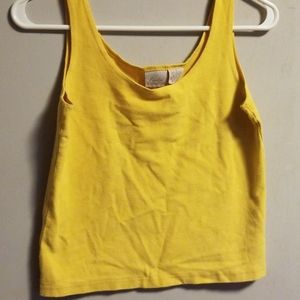 Yellow crop tank top